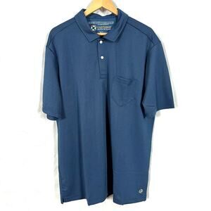 Castaway Nantucket Island Performance Polo with Pocket Navy Men's size XL